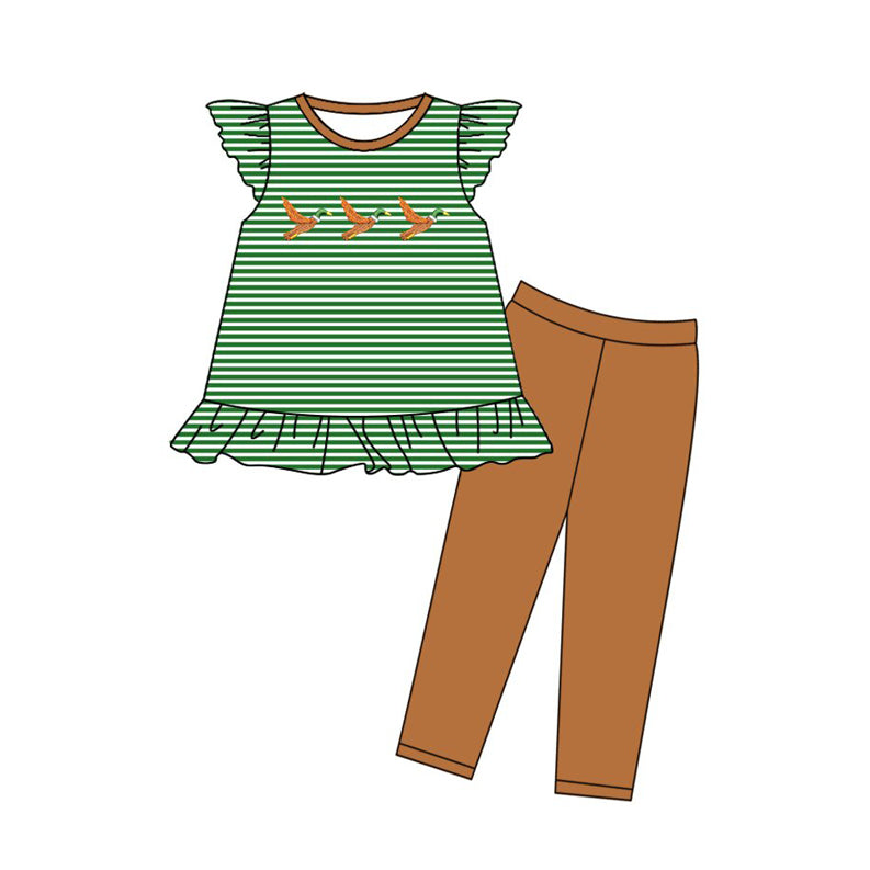 Girls mallard duck top matching pants outfit preorder