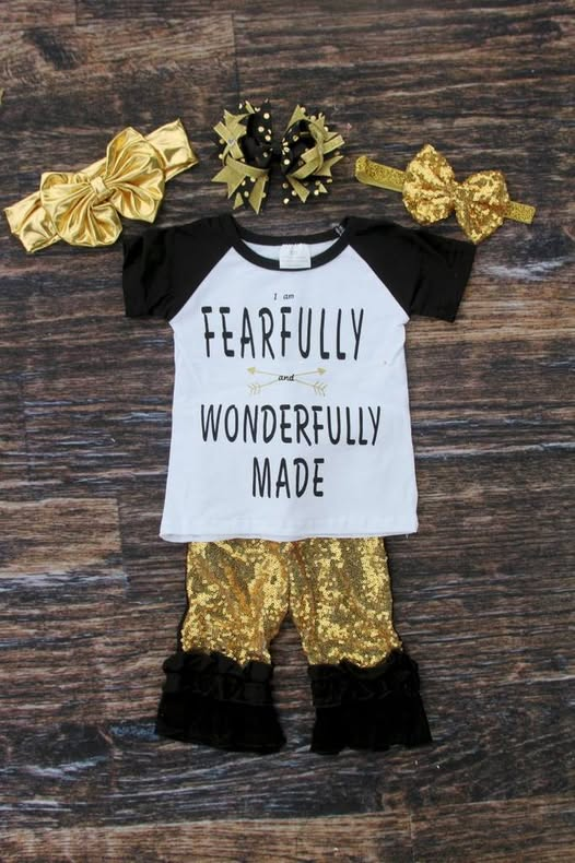 Short sleeve top matching pants baby girl outfit preorder