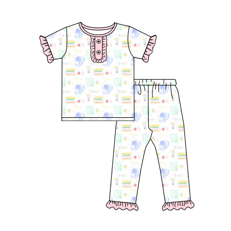 Back to school girls short sleeve outfit preorder