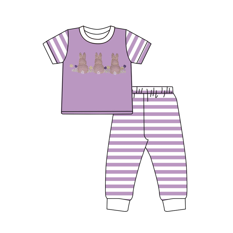 Easter bunny girls short sleeve outfit preorder