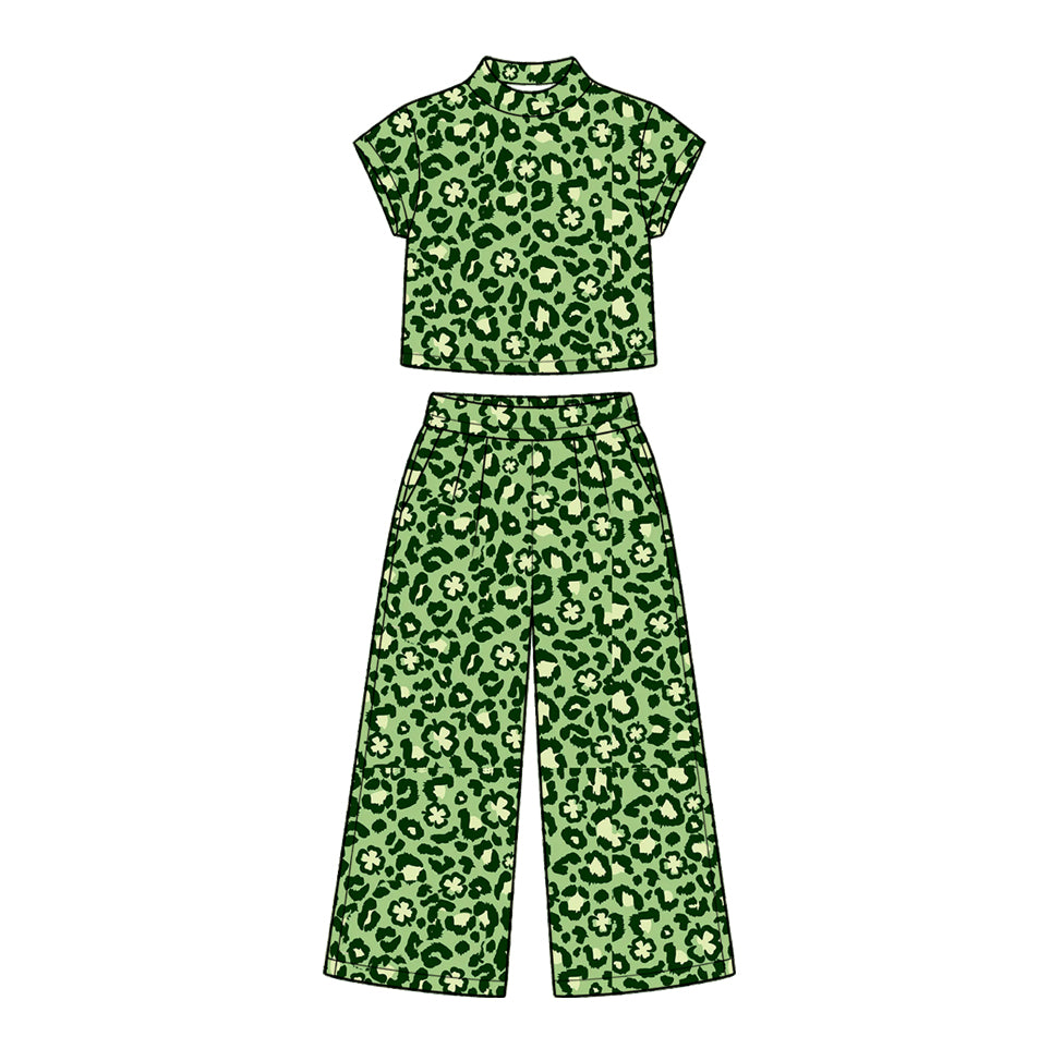 Saint Patrick's Day short sleeve top pants set outfit preorder