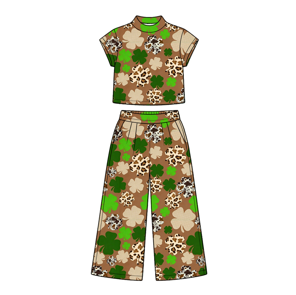 Saint Patrick's Day short sleeve top pants set outfit preorder