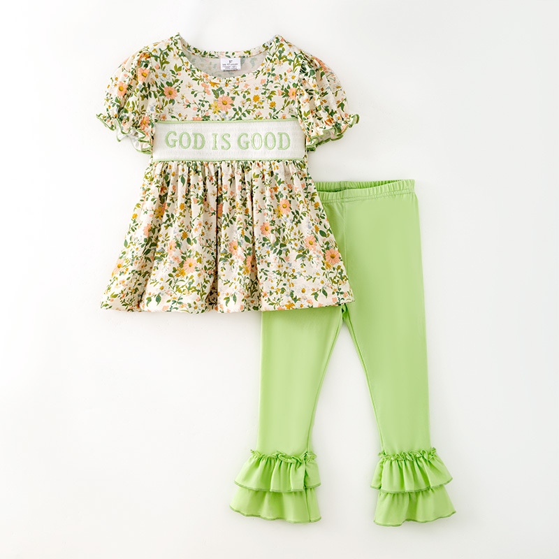 God is good girl short sleeve top pants outfit preorder