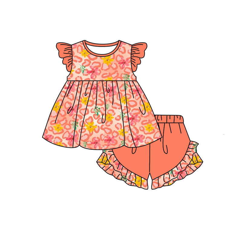 baby girls leopard floral summer clothing set preorder