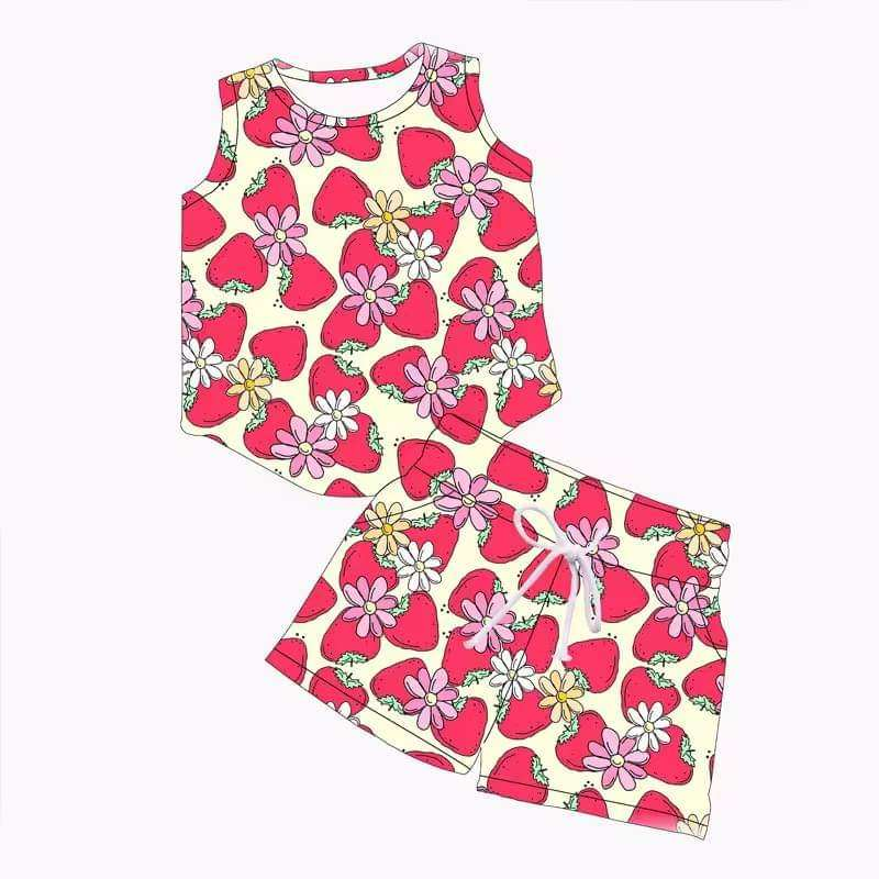 infant baby girls strawberry summer outfit preorder