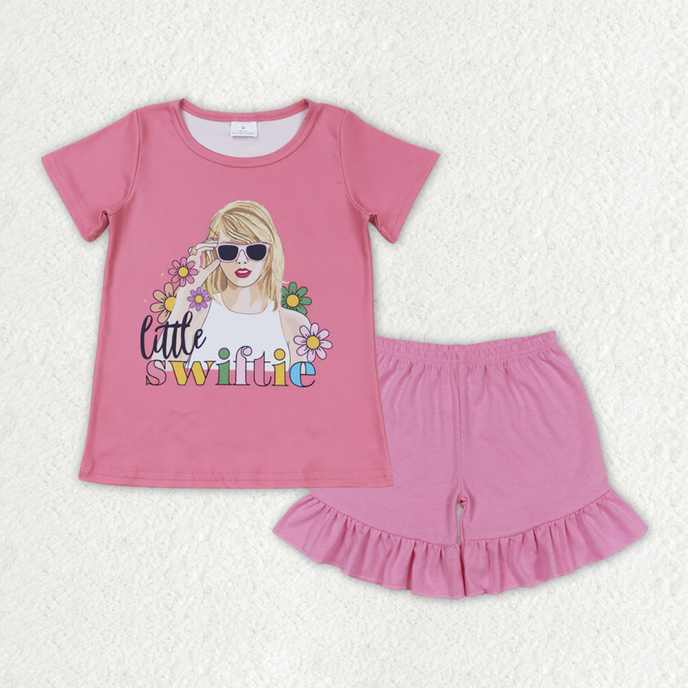little swiftie shirt pink shorts summer clothes