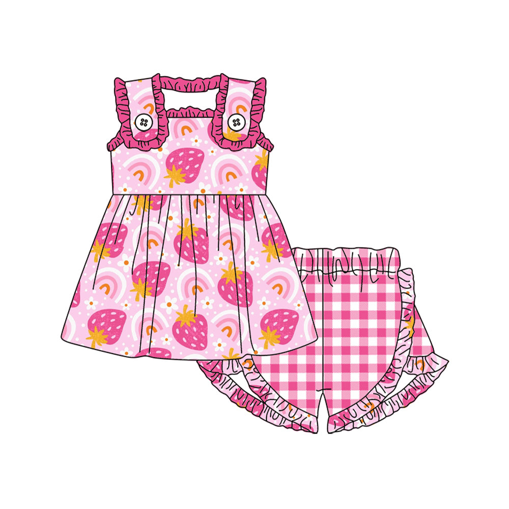 baby girls strawberry rainbow summer outfit preorder
