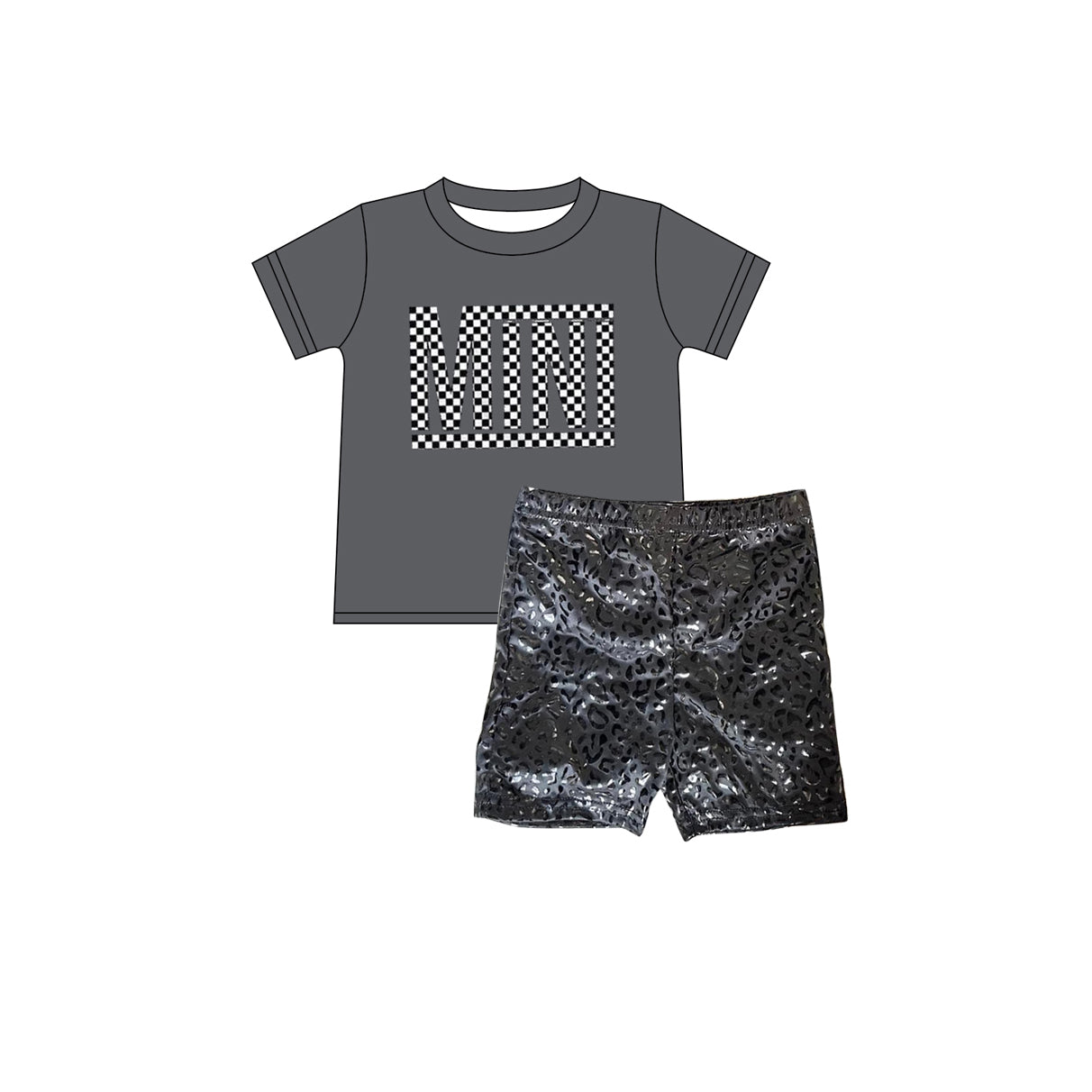 Girls mini letter top cheetah shorts summer boutique clothes preorder