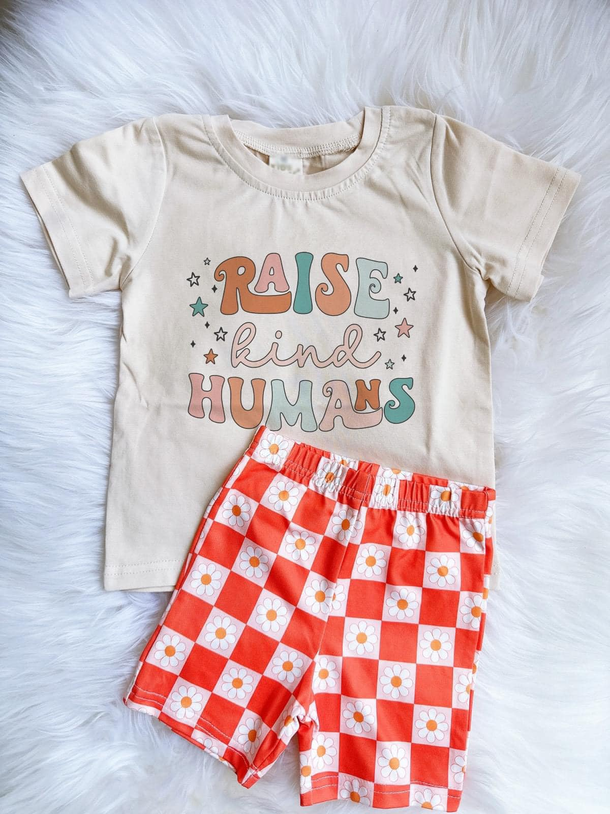 Raise kind humans top checkered shorts summer boutique clothes preorder