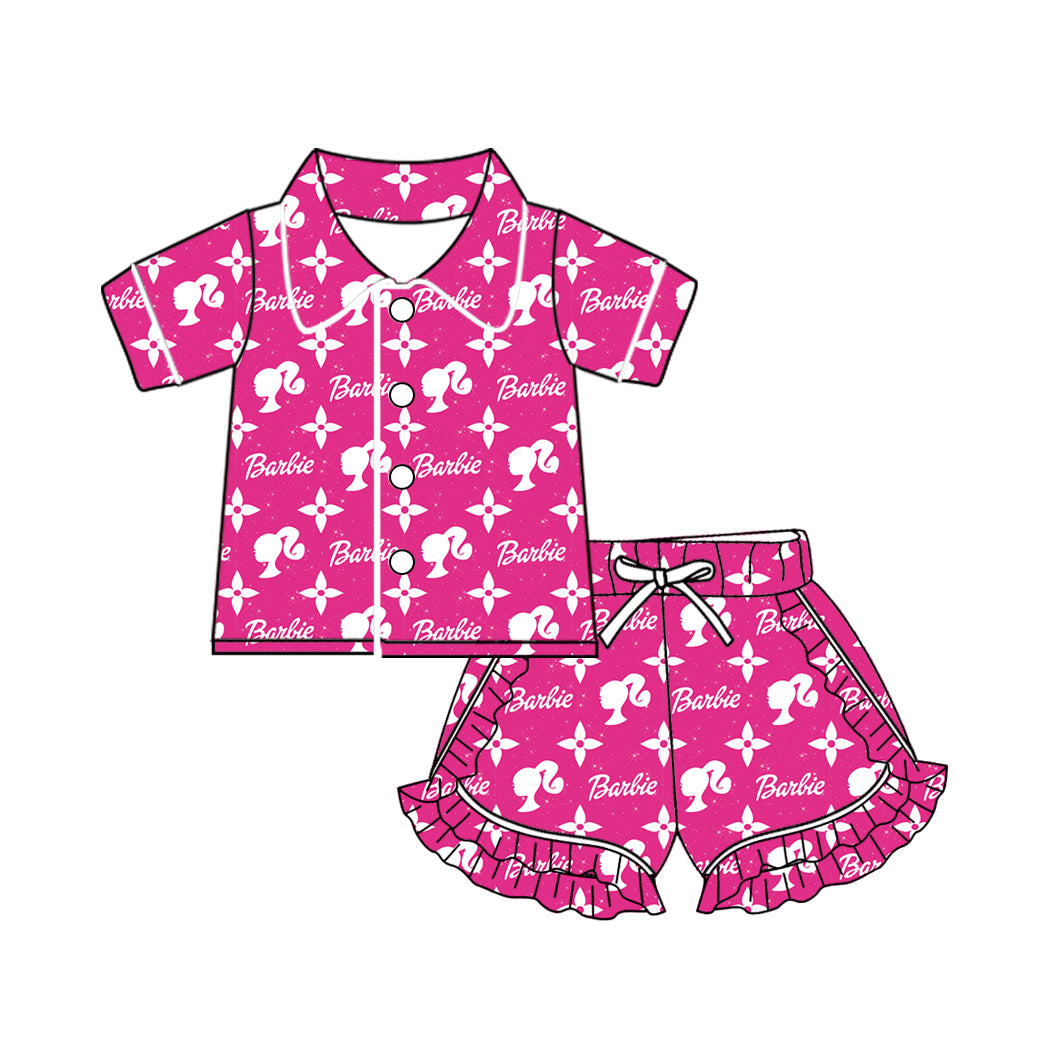 Pink doll baby girls summer pajama set preorder