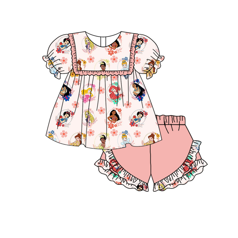 Princess flower print baby girls outfit preorder