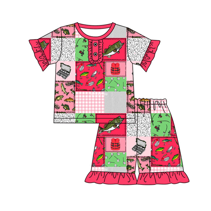 Outdoor fishing baby girl summer outfit preorder