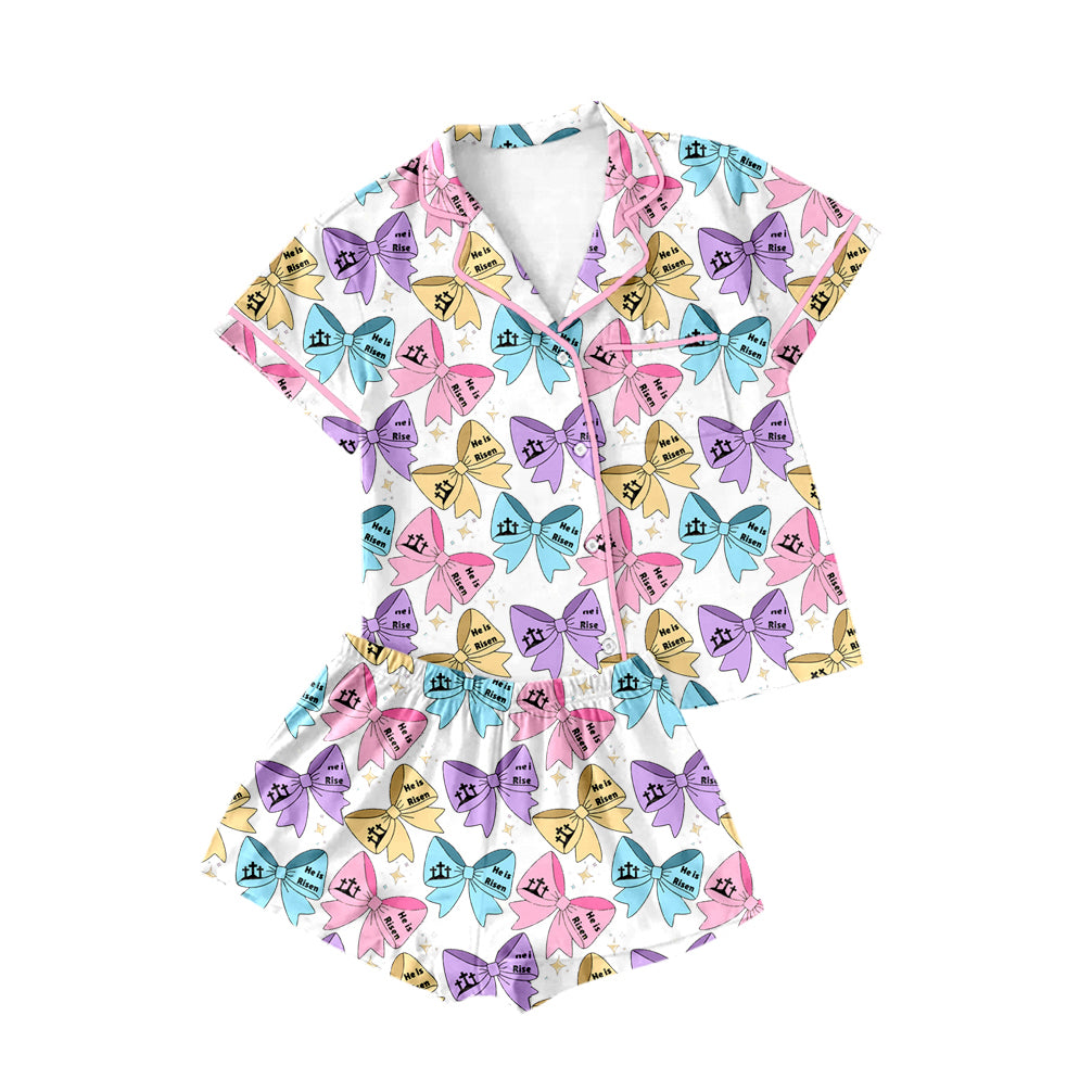 Adult women he is risen Easter short sleeve pajama set preorder