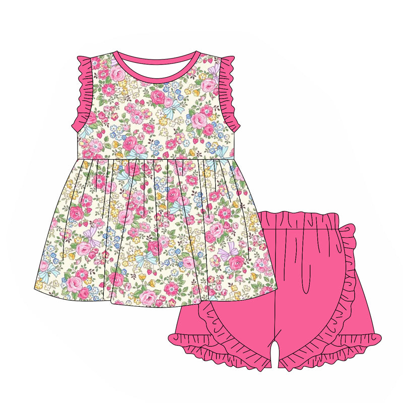 Toddle baby girls red yellow floral outfit preorder
