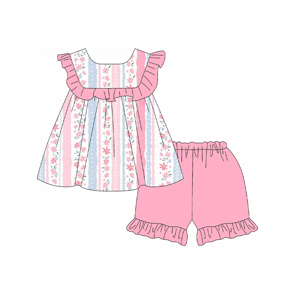 Toddle girls pink flower boutique summer outfit preorder