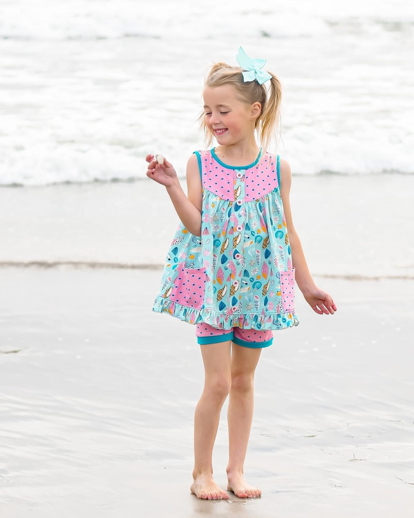 Toddle baby girl sea shell summer outfit preorder
