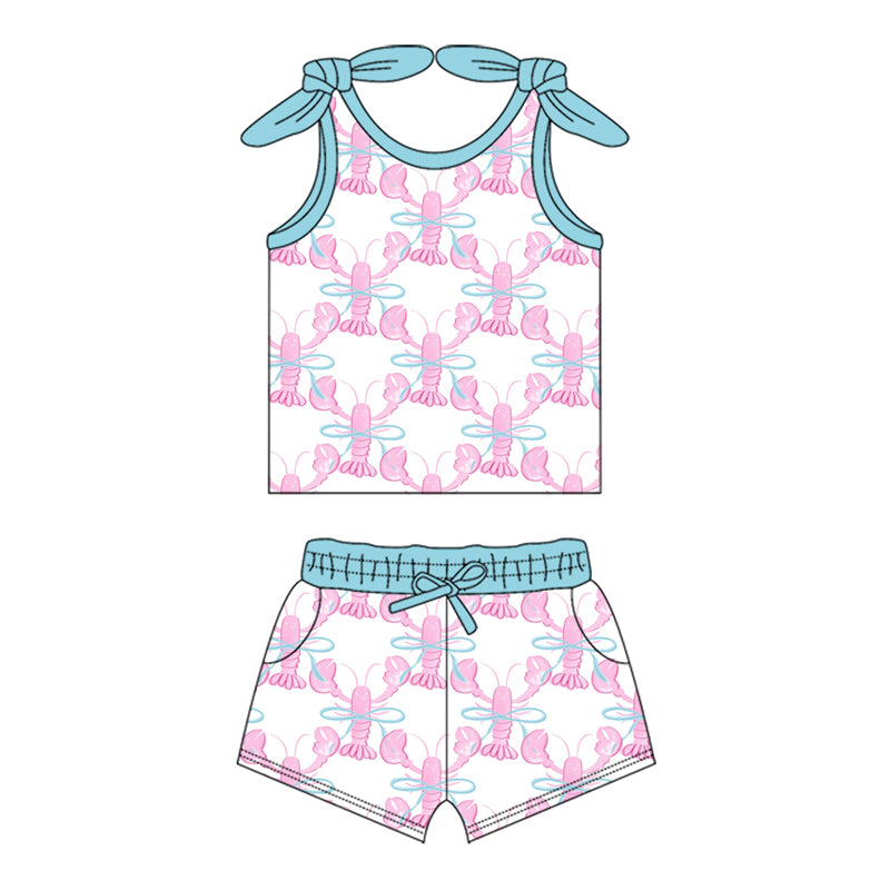Toddle baby girl crawfish design 2pcs outfit preorder
