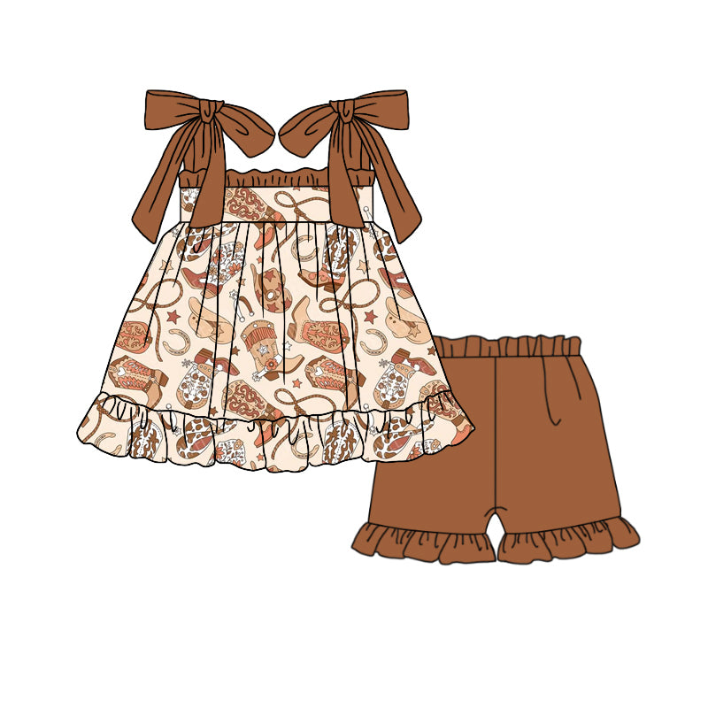 Western boots top matching shorts summer outfit preorder