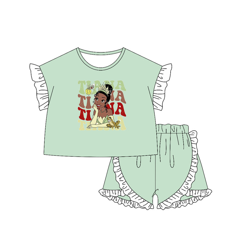 Girls princess cartoon design summer outfit preorder