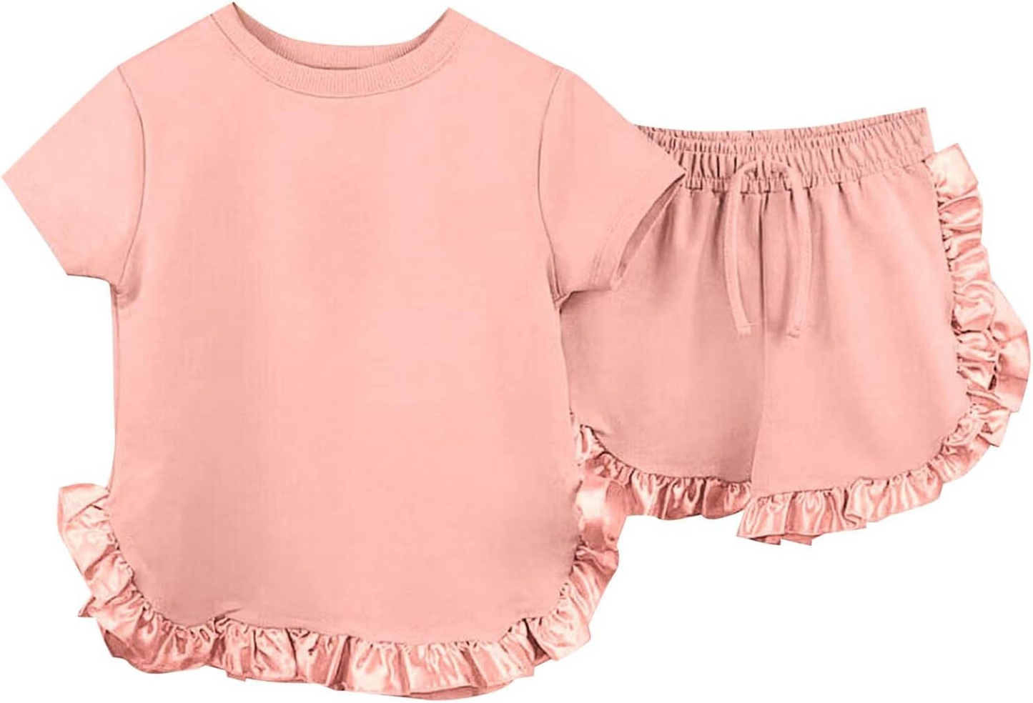 Toddle baby girl coral cotton summer outfit preorder