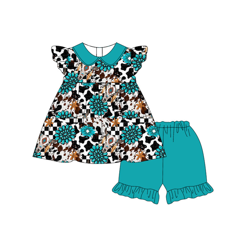 Toddle baby girl western turquoise outfit preorder