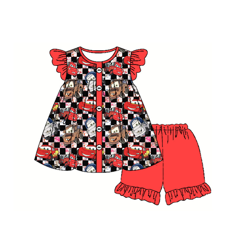 Infant baby girl car design summer outfit preorder
