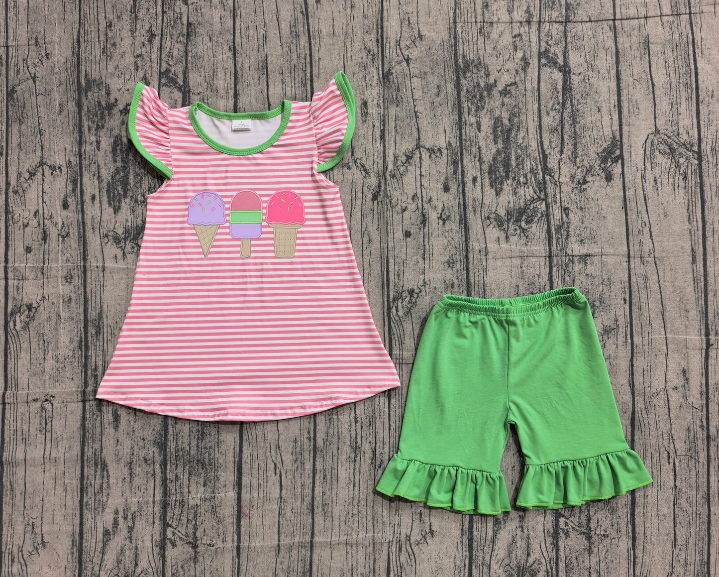 Toddle baby girl embroidery popsicle outfit preorder