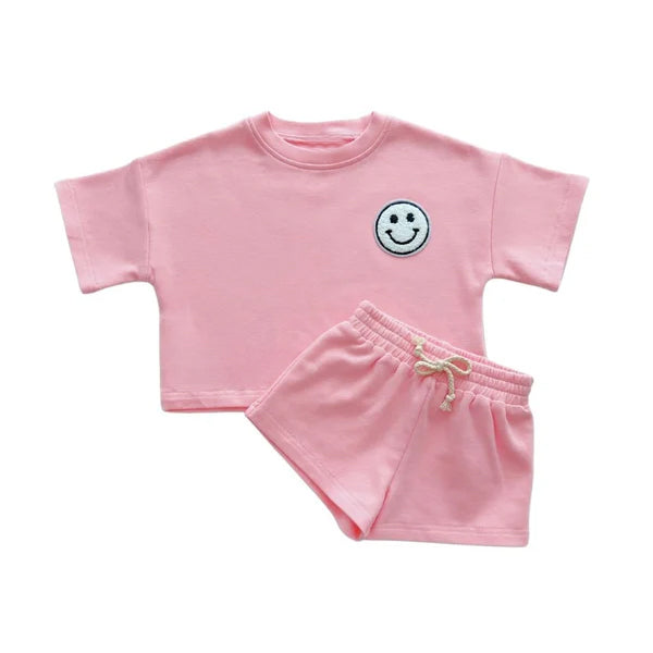 Toddle baby girl smile face pink outfit preorder