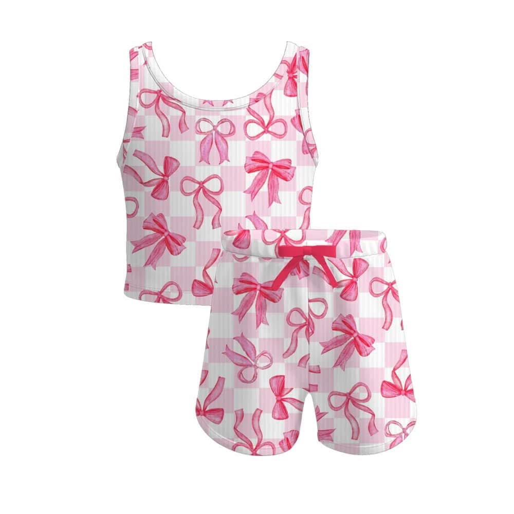 Pink bow baby girls summer outfit preorder GSSO2480