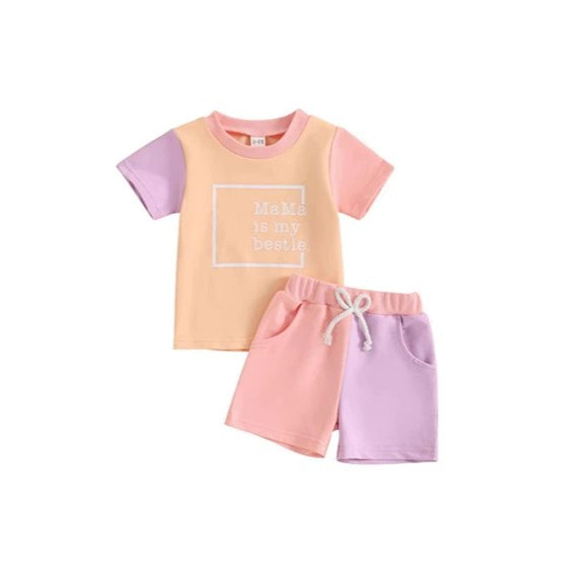 Mama is my bestie baby girls summer outfit preorder