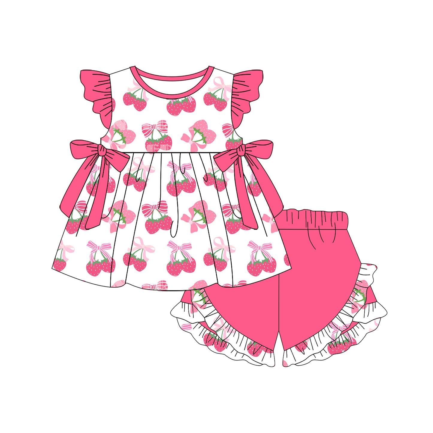 Strawberry design girl summer outfit preorder