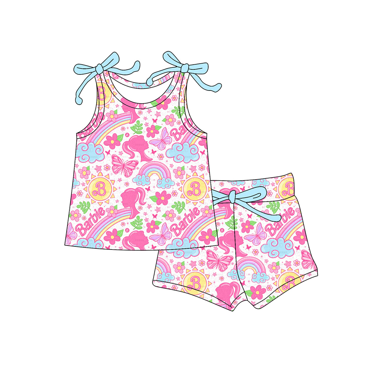 Pink doll design toddle girls outfit preorder