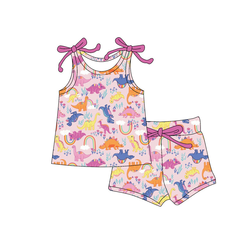 Dinosaur shirt matching short baby girl outfit preorder