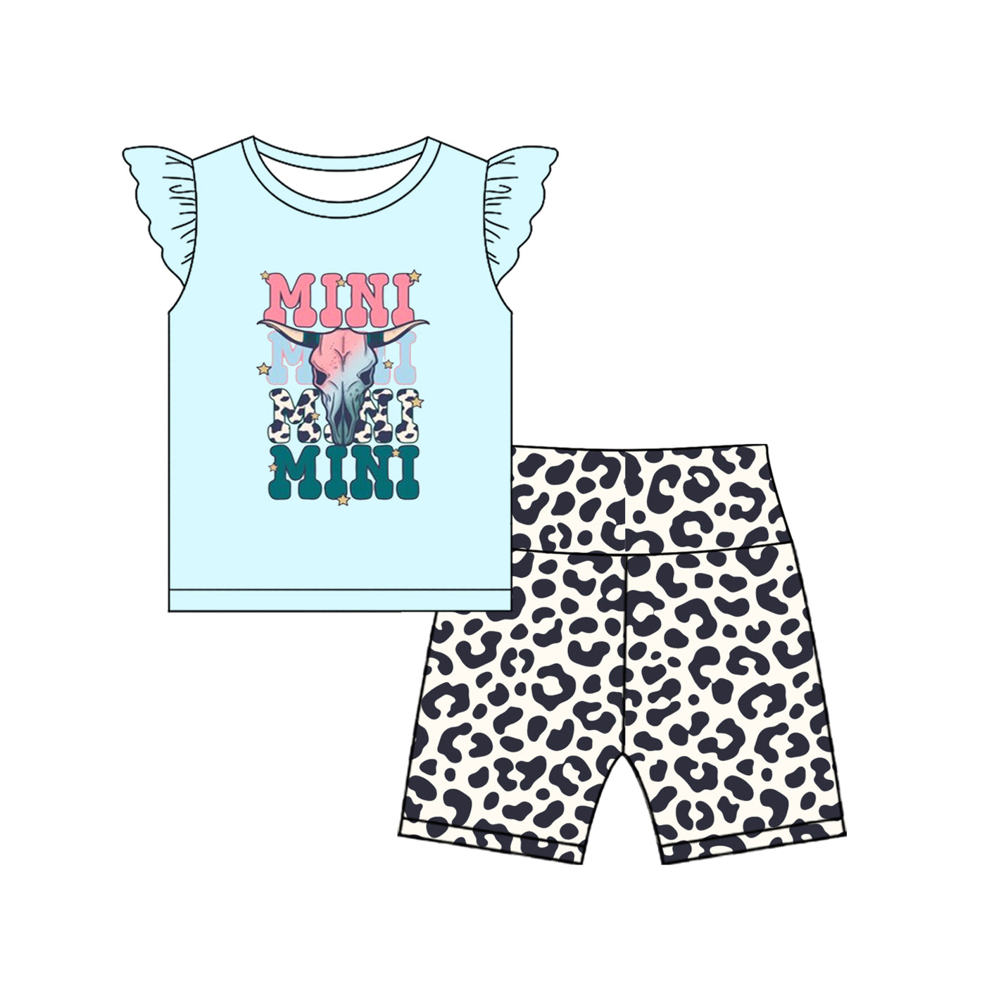Western mini letter design summer outfit preorder