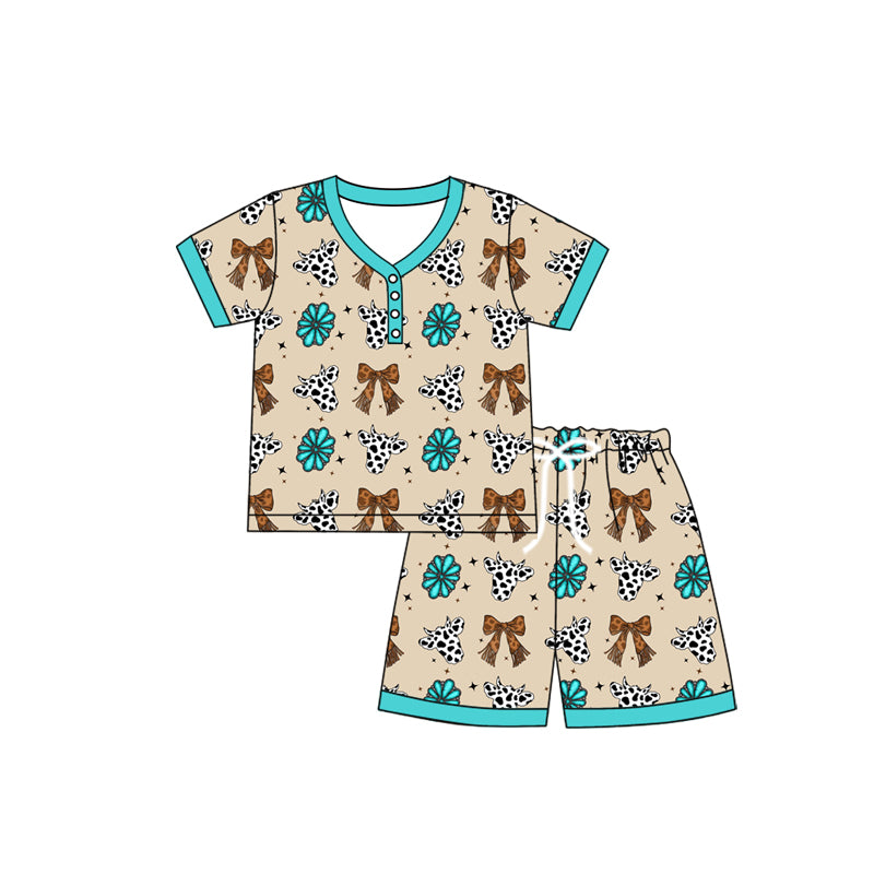 Adult Women leopard bow design pajama set preorder