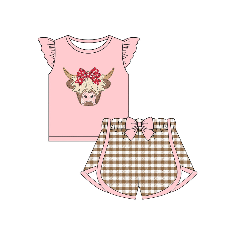 Highland cow design summer outfit preorder