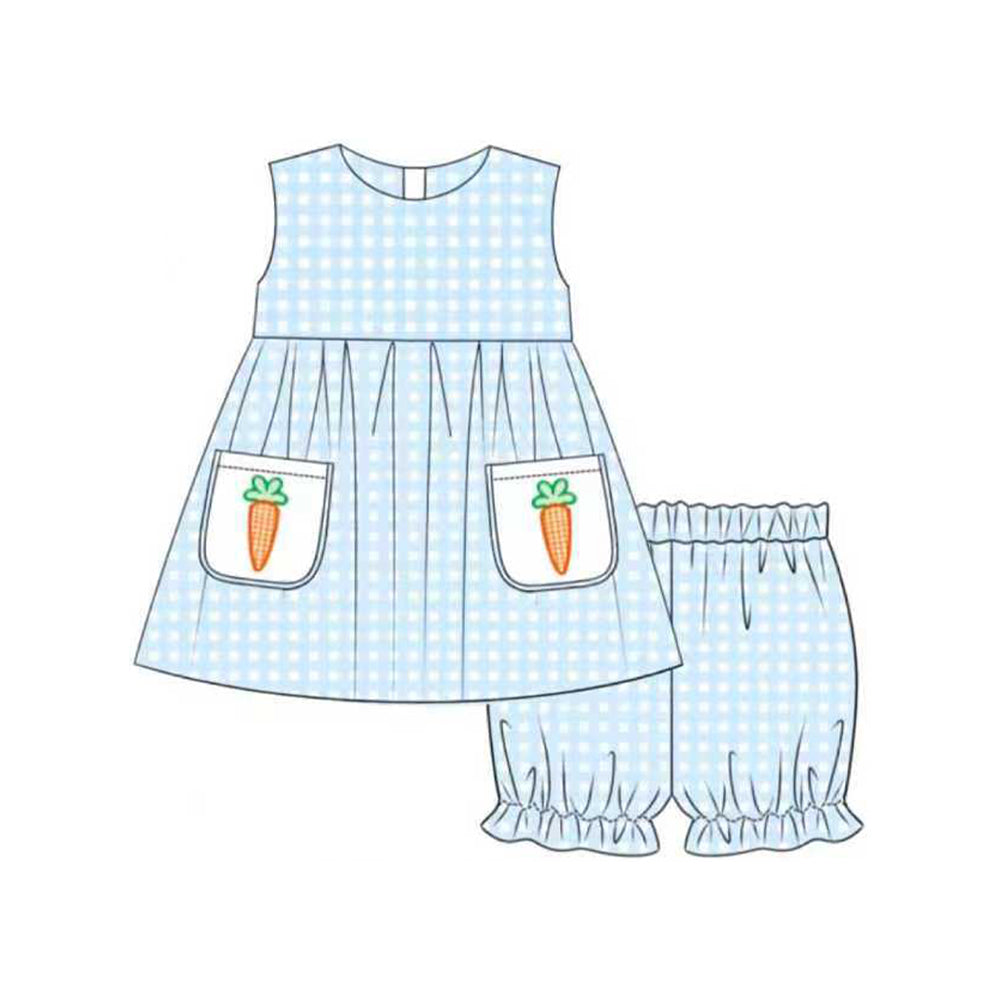 Easter carrot shirt matching shorts girls holiday outfit preorder