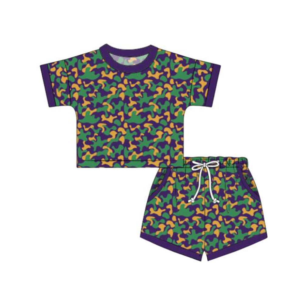 Mardi Gras shirt matching shorts girls holiday outfit preorder