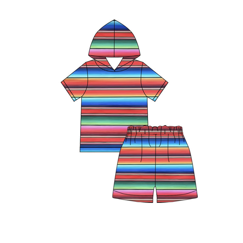 Western aztec top matching shorts girls summer outfit preorder
