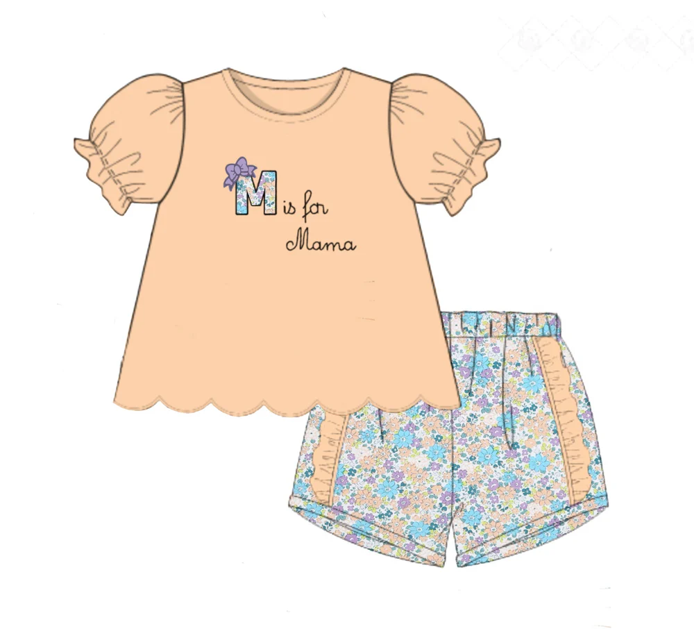 M is for drama top matching shorts girls summer outfit preorder