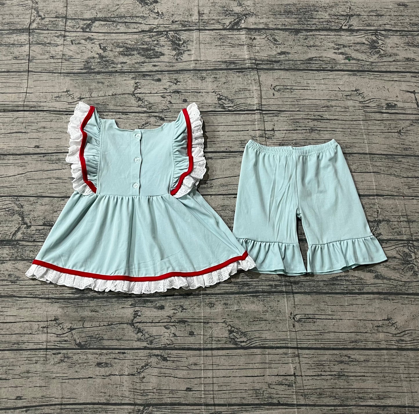 American flag top matching shorts girls July 4th outfit preorder