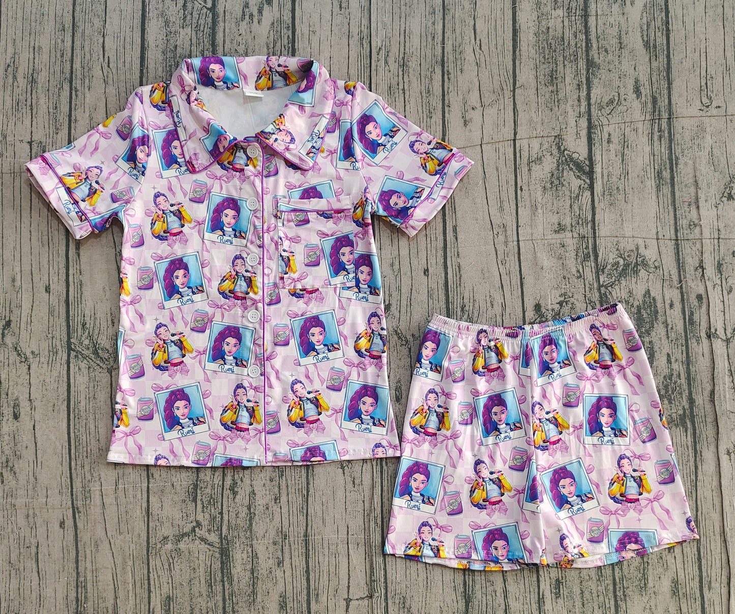 Adult women movie design short sleeve pajama set preorder