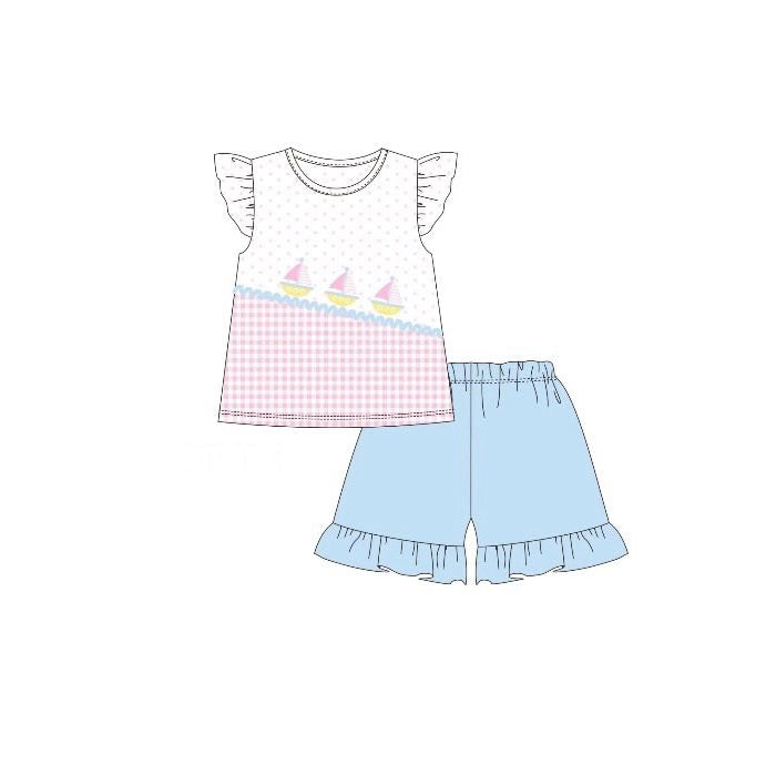 sailboat top matching shorts girl summer outfit preorder