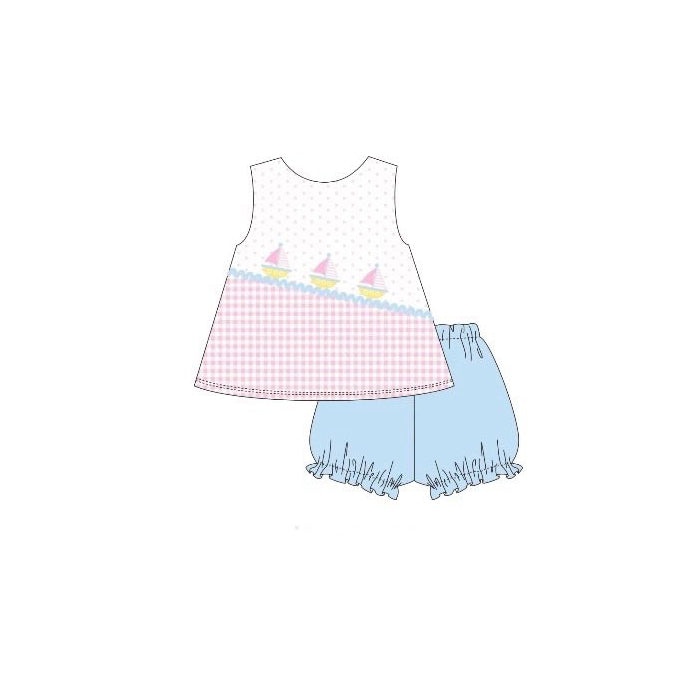 sailboat top matching shorts girl summer outfit preorder