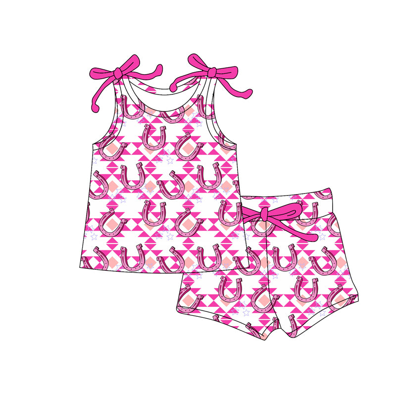 Western cowgirl top matching shorts girls summer outfit preorder