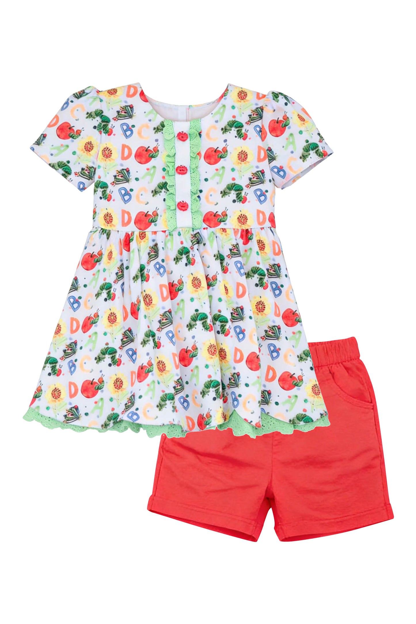 Back to school top matching shorts girls summer outfit preorder