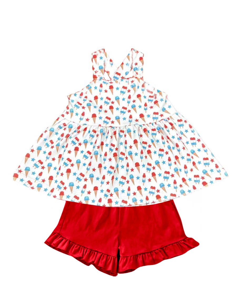 Popsicle top matching short girl summer outfit preorder