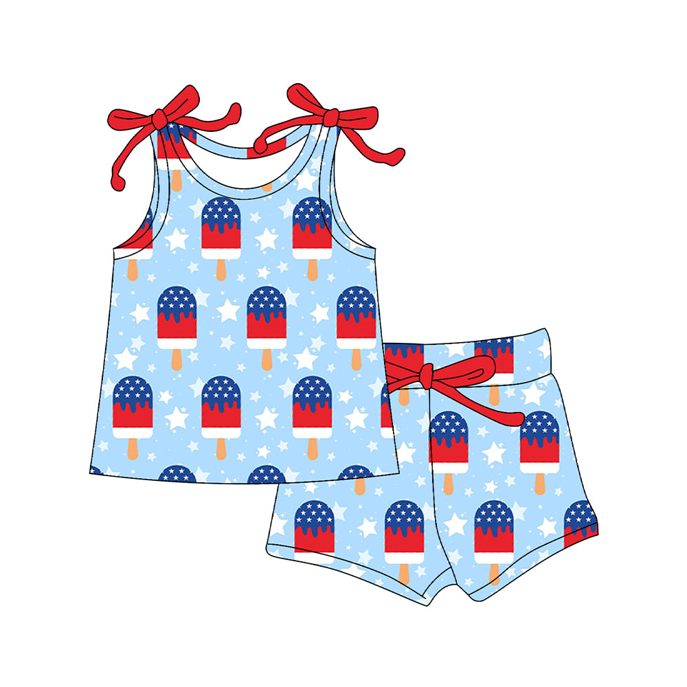 July 4th popsicle top matching shorts girls outfit preorder