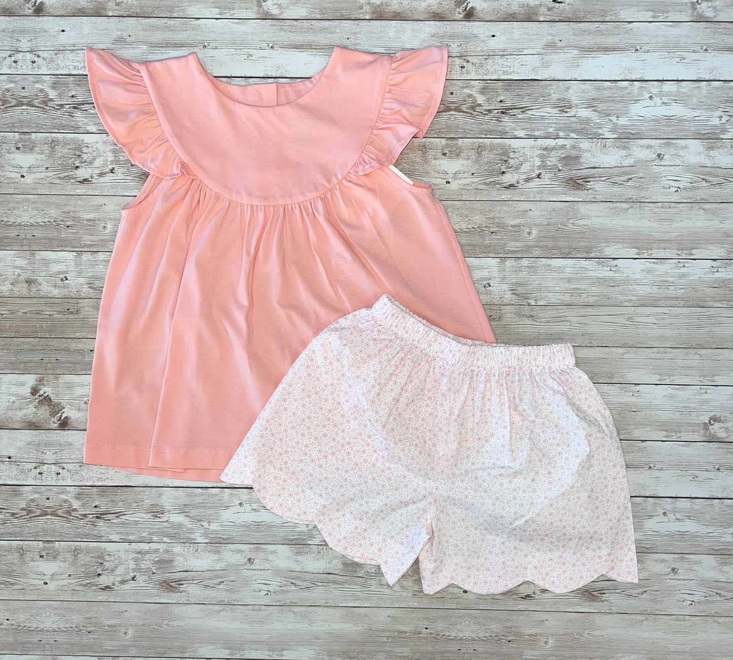 Pink top matching shorts toddle baby girls summer outfit preorder