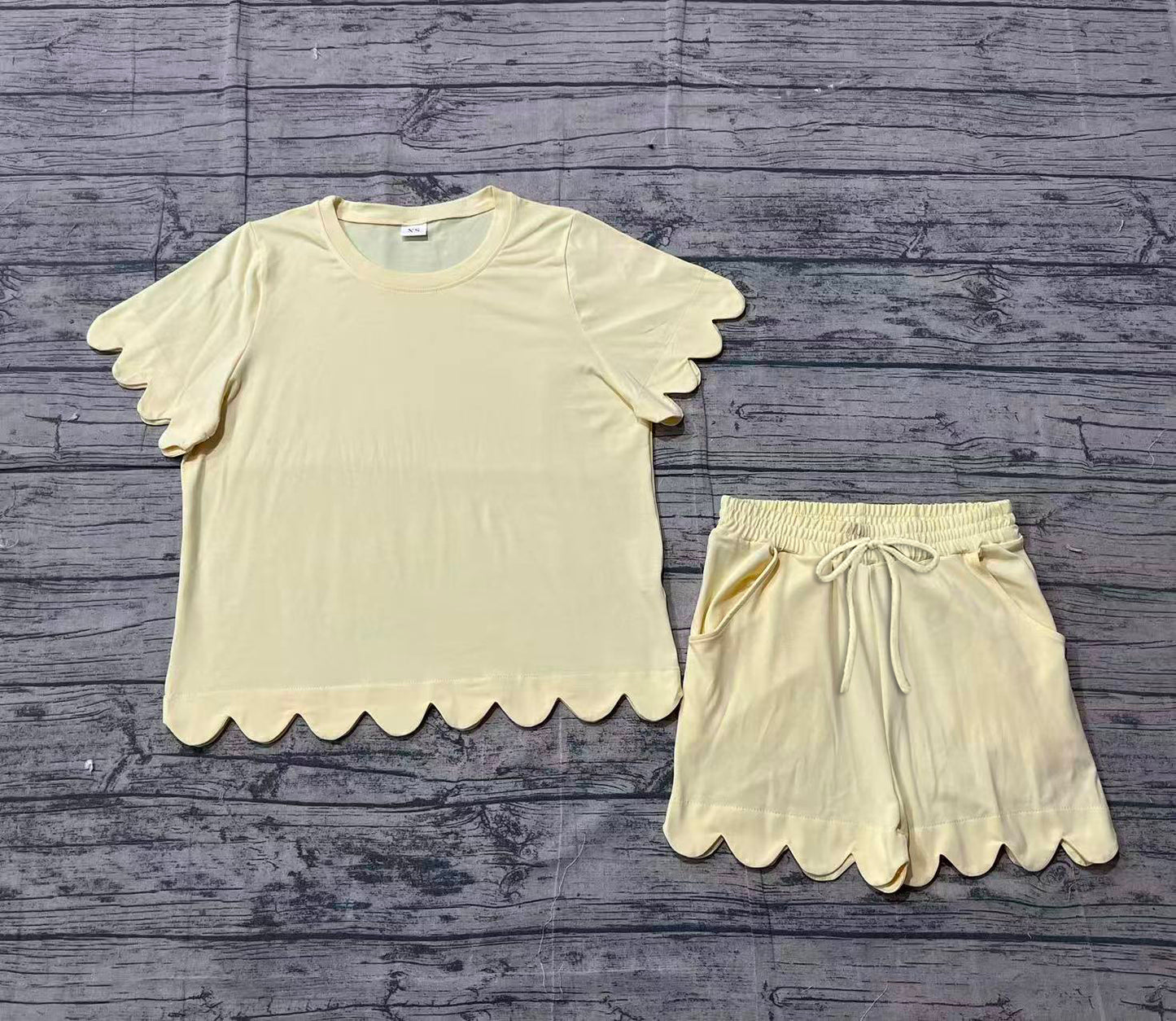 Adult women yellow design short sleeve outfit preorder
